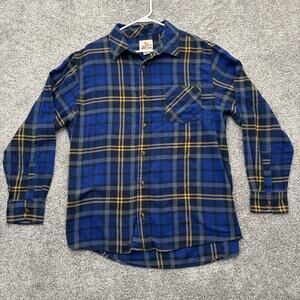 Flannel Button Up Shirt Men Size XL Grunge Grandpacore Warm Casual Western Retro